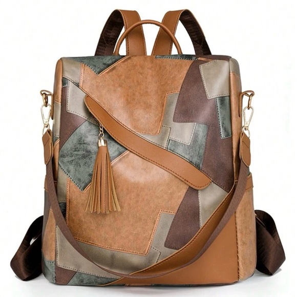 Patchwork Leather Backpack - Picture 2 of 8